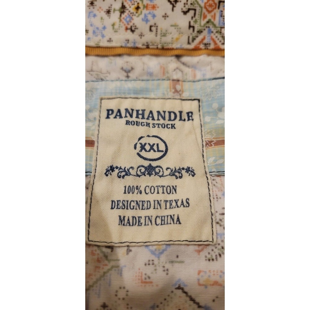 PANHANDLE Western Shirt Pearl Snap Longsleeve Size 2XL Multicolors Texas Design - Picture 4 of 14